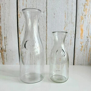 Vintage MCM set of 2  glass pitcher bottles